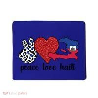 Love Haiti Proud Haitian Flag Haitian Roots Funny Gift Mousepad thumb 0