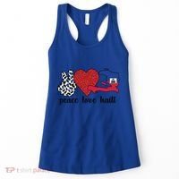 Love Haiti Proud Haitian Flag Haitian Roots Funny Gift Women's Tank Top thumb 0