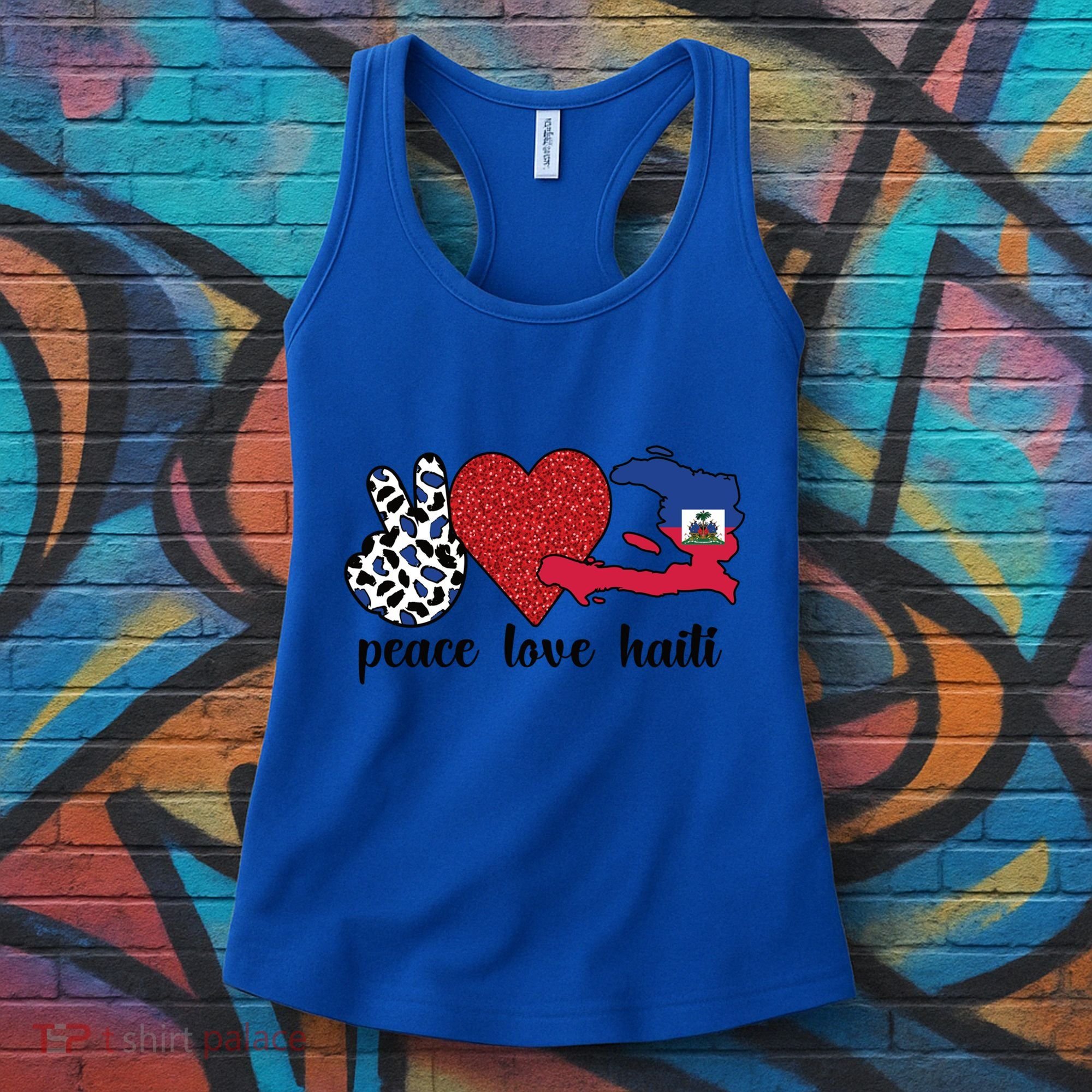Love Haiti Proud Haitian Flag Haitian Roots Funny Gift Women's Tank Top