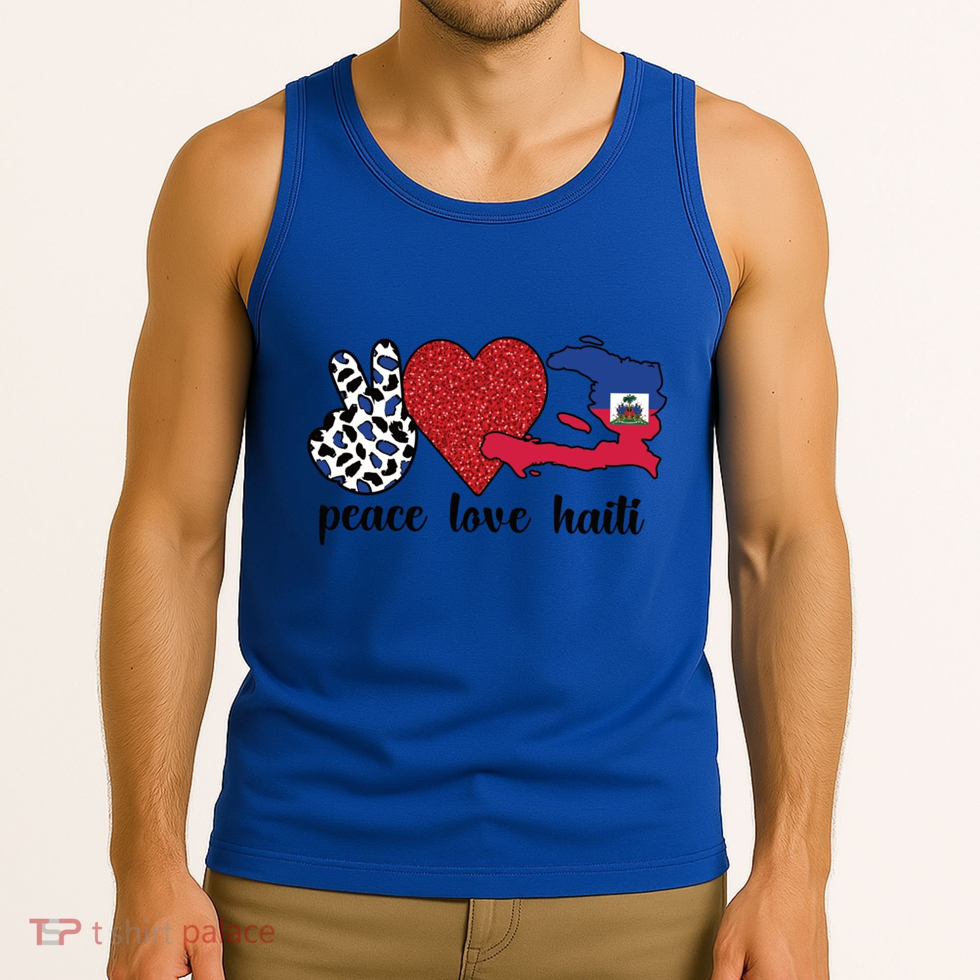Love Haiti Proud Haitian Flag Haitian Roots Funny Gift Tank Top