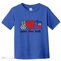 Love Haiti Proud Haitian Flag Haitian Roots Funny Gift Toddler T-Shirt thumb 0