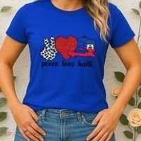 Love Haiti Proud Haitian Flag Haitian Roots Funny Gift Women's T-Shirt thumb 2
