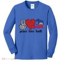 Love Haiti Proud Haitian Flag Haitian Roots Funny Gift Kids Long Sleeve Shirt thumb 0