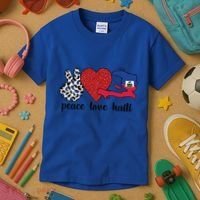 Love Haiti Proud Haitian Flag Haitian Roots Funny Gift Kids T-Shirt thumb 3