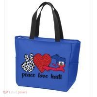Love Haiti Proud Haitian Flag Haitian Roots Funny Gift Tote Bag thumb 3