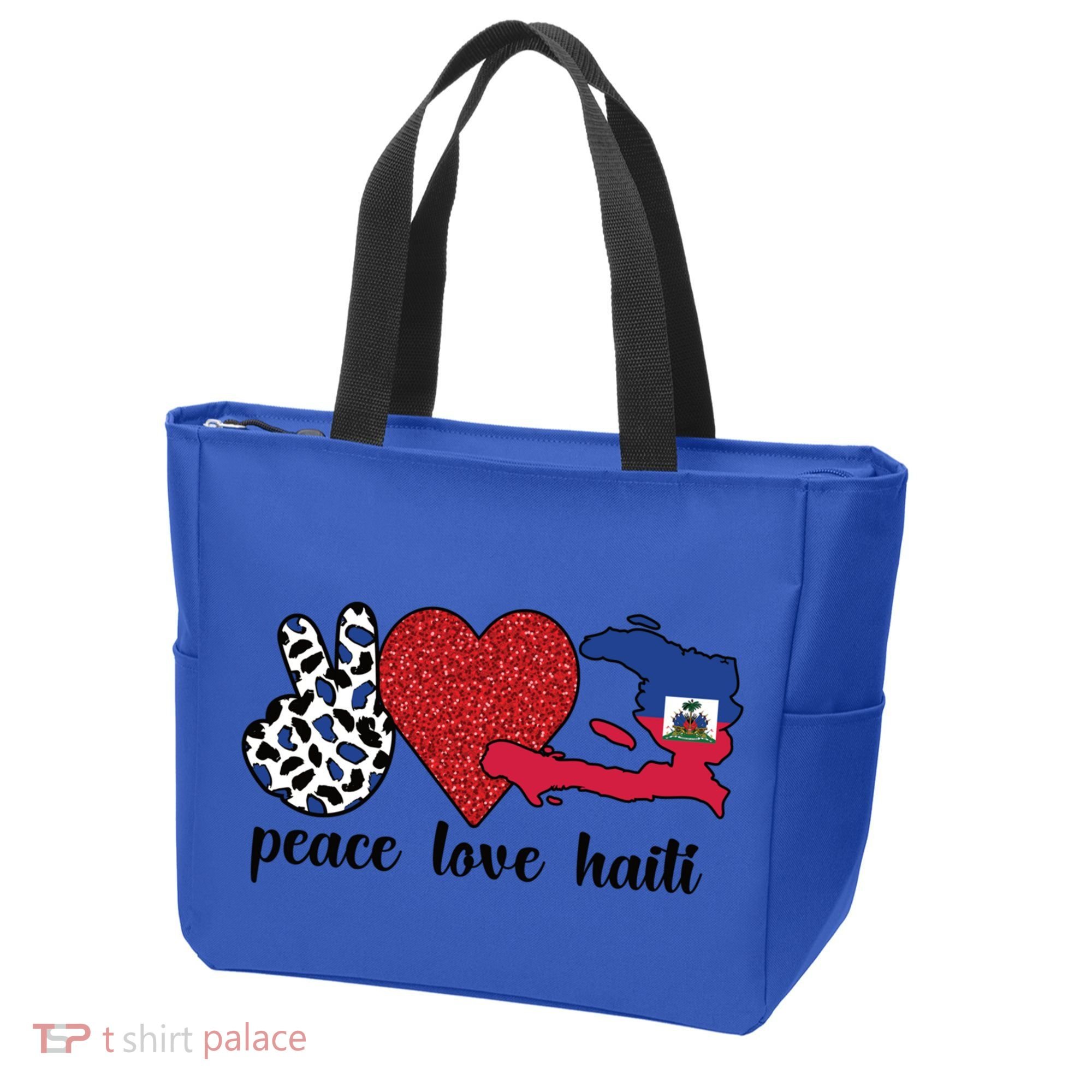 Love Haiti Proud Haitian Flag Haitian Roots Funny Gift Tote Bag