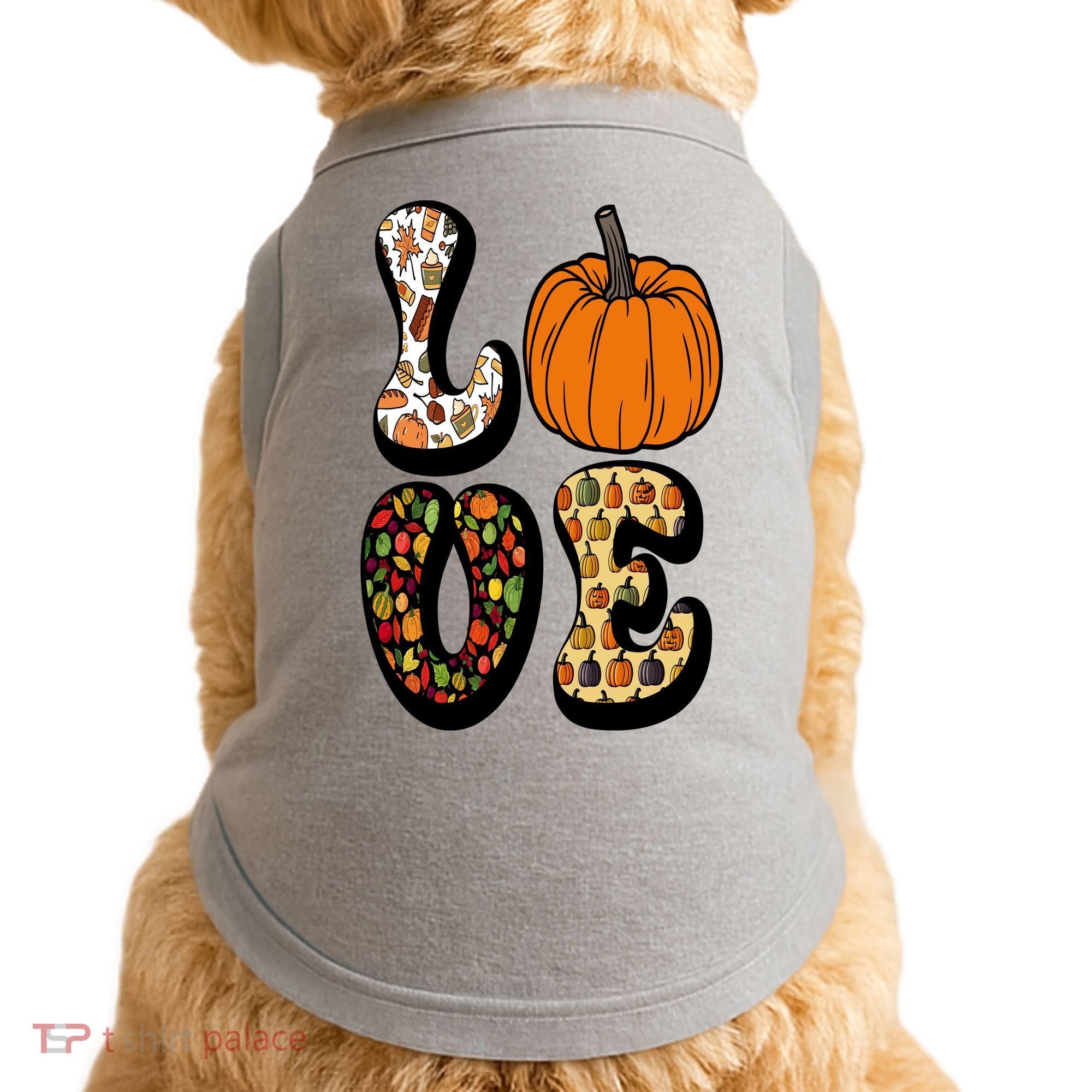 Love Halloween Pumpkin Cute Doggie Tank