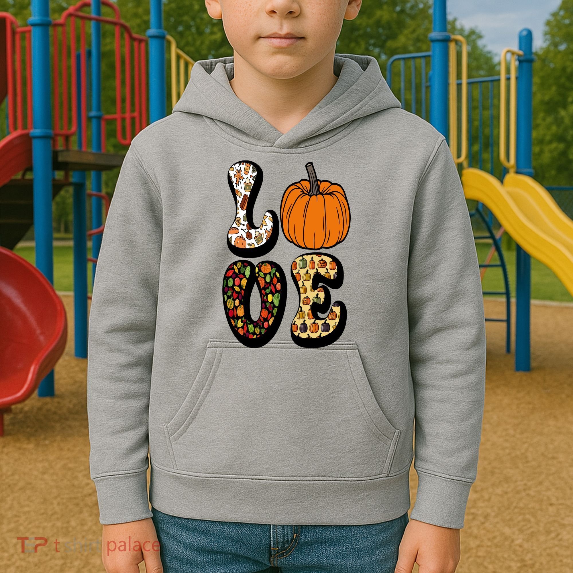 Love Halloween Pumpkin Cute Kids Hoodie