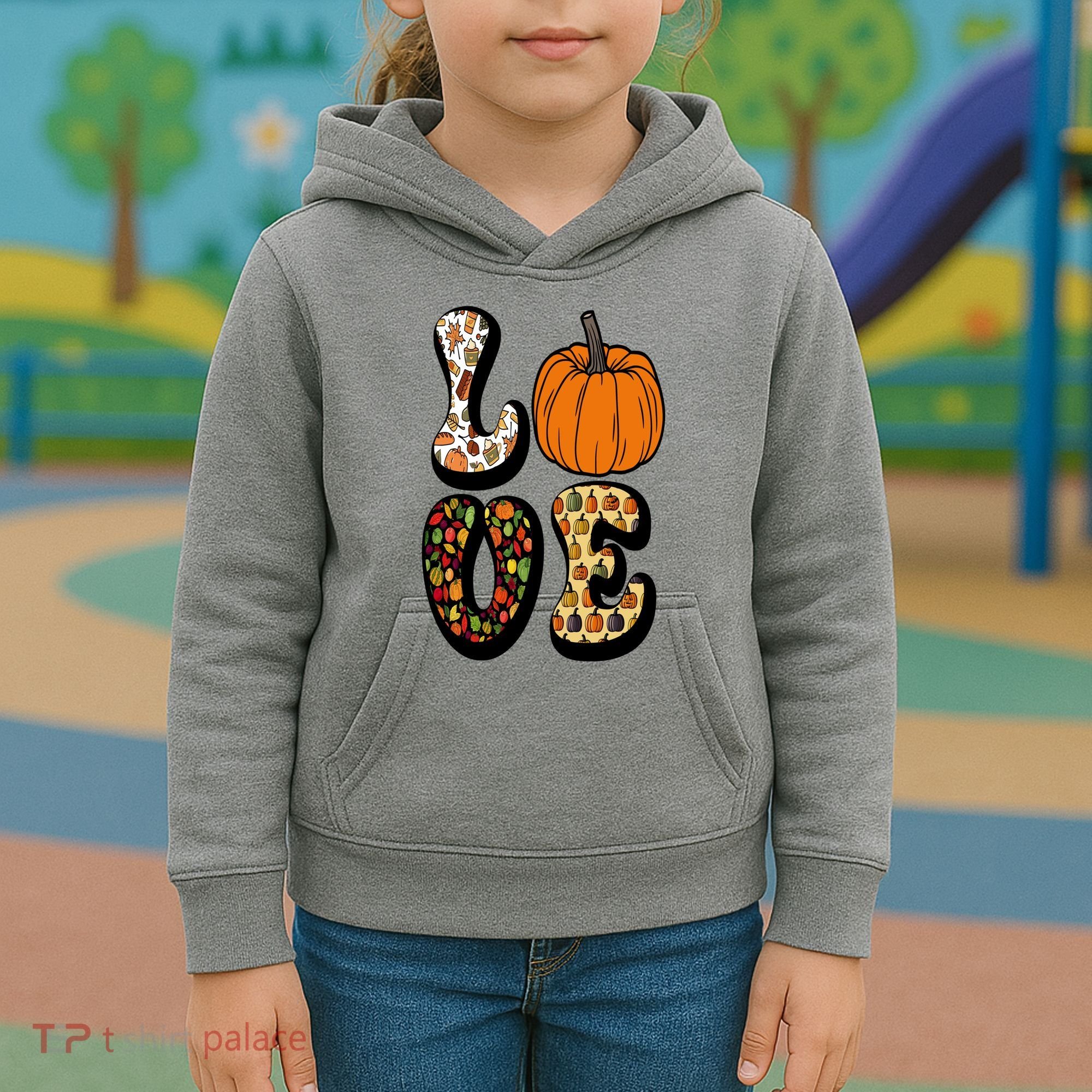 Love Halloween Pumpkin Cute Kids Hoodie