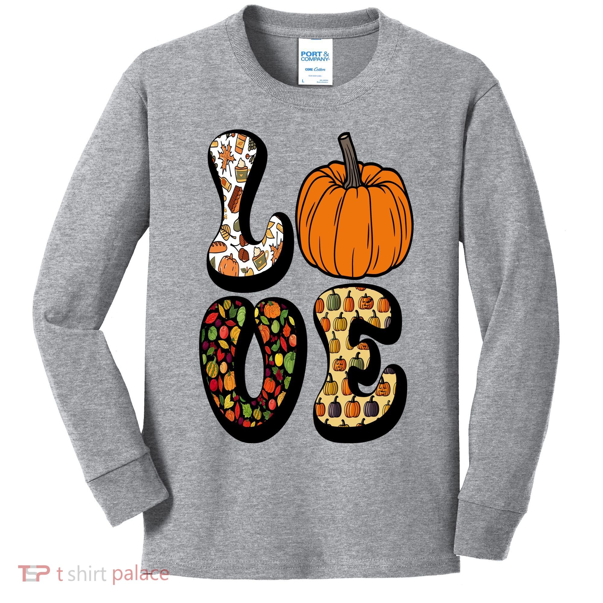Love Halloween Pumpkin Cute Kids Long Sleeve Shirt