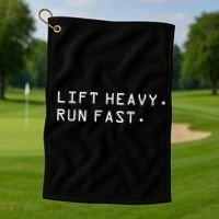 Lift Heavy Run Fast Golf Towel thumb 1