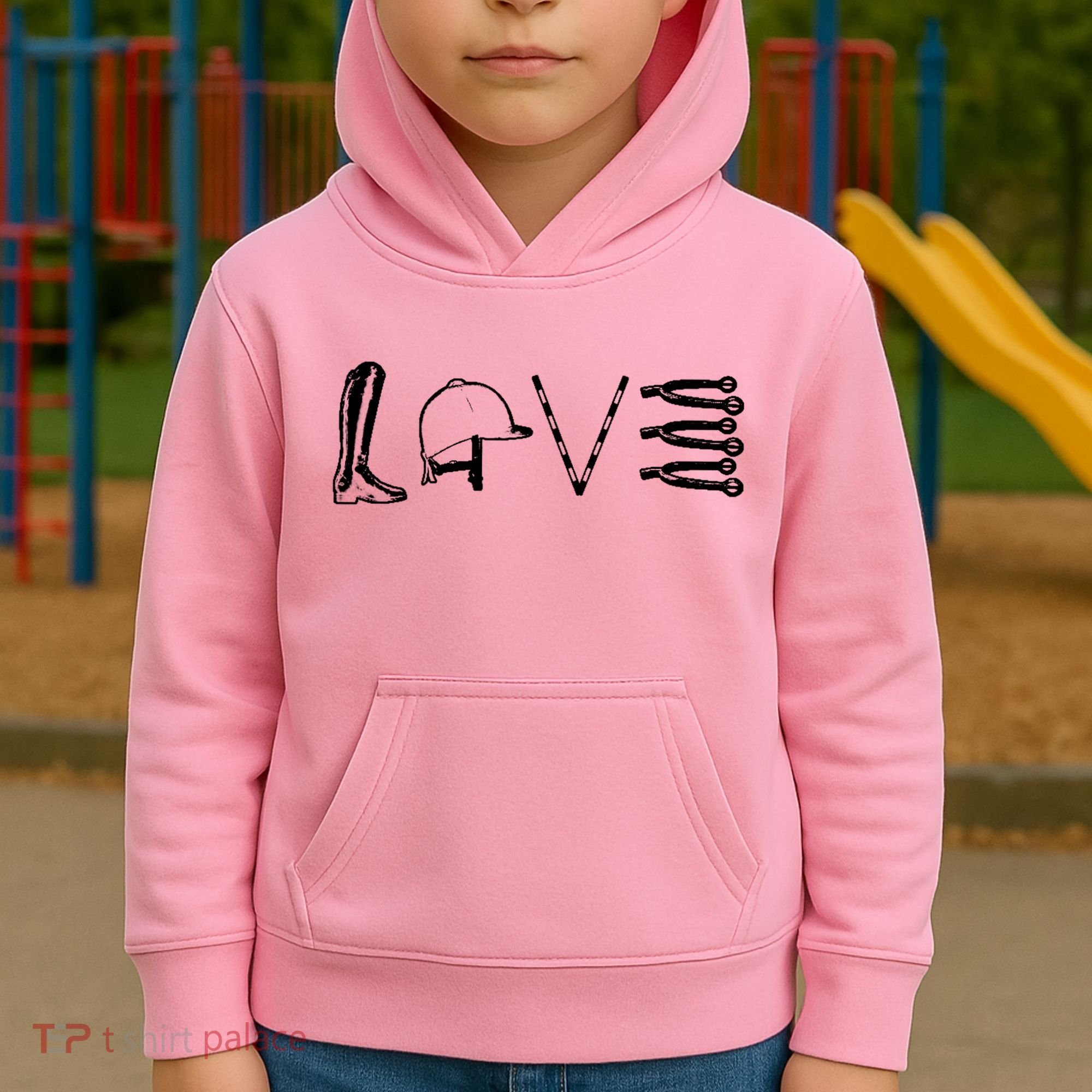 Love Horseback Riding Kids Hoodie