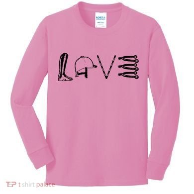 Love Horseback Riding Kids Long Sleeve Shirt
