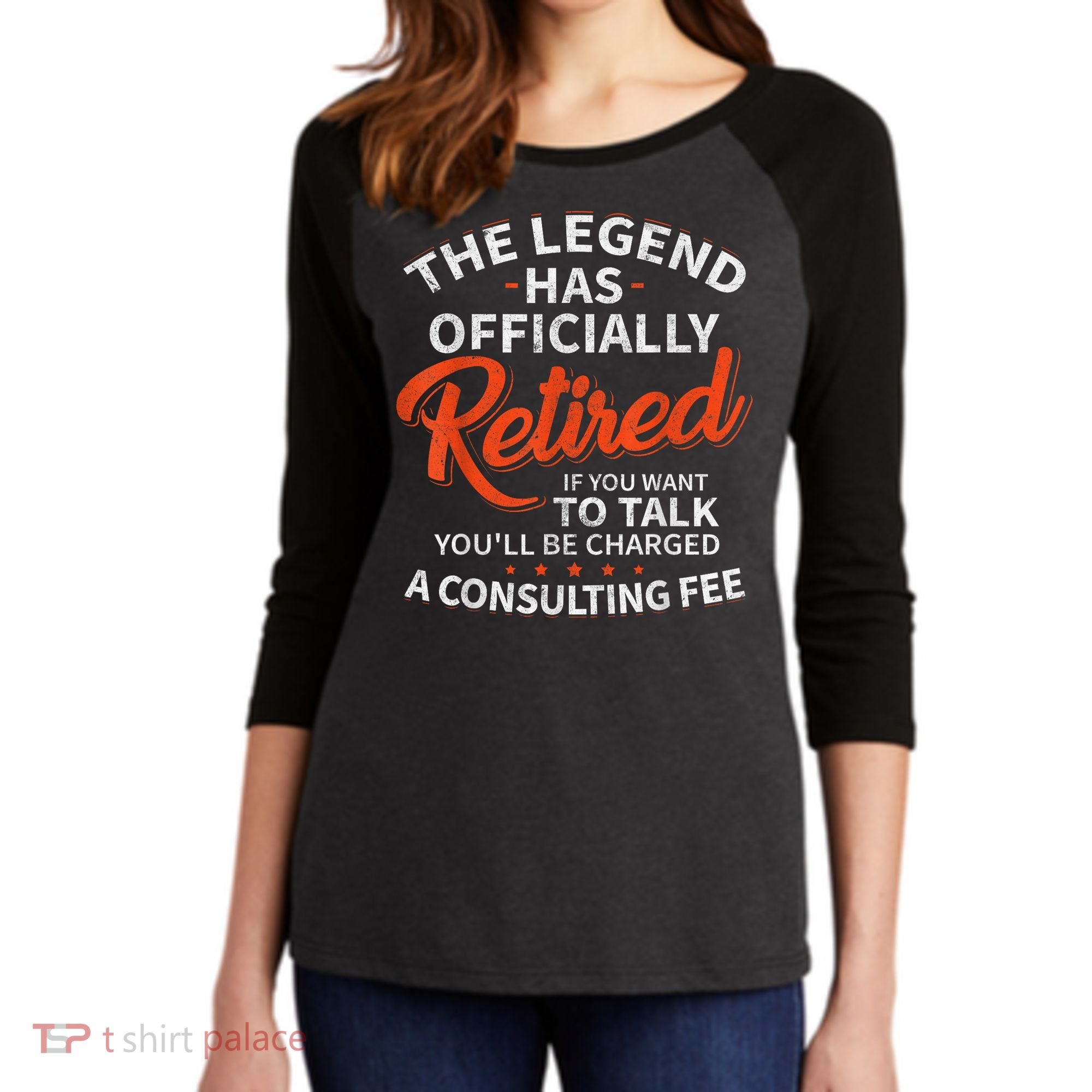 Legend Has Retired Men S Party Women's Tri-Blend 3/4-Sleeve Raglan Shirt