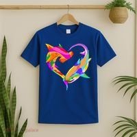 Love Heart Shark Valentine's Day I Love Sharks Colorful Gift T-Shirt thumb 2