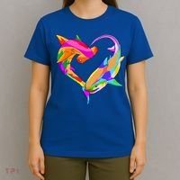Love Heart Shark Valentine's Day I Love Sharks Colorful Gift T-Shirt thumb 4