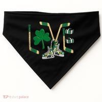 Love Hockey St Patrick's Day USA-Made Doggie Bandana thumb 0