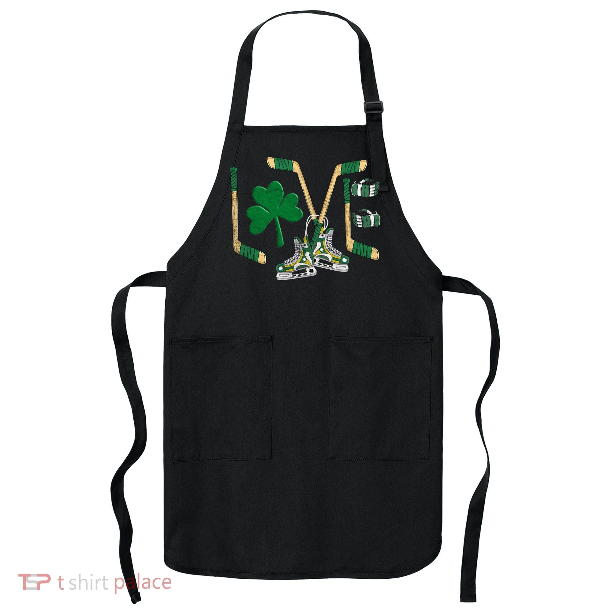 Love Hockey St Patrick's Day Apron
