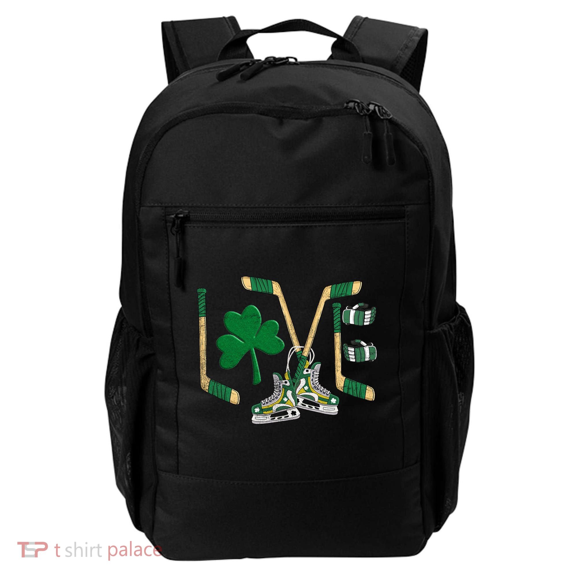 Love Hockey St Patrick's Day Backpack