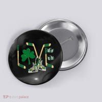 Love Hockey St Patrick's Day Button thumb 0