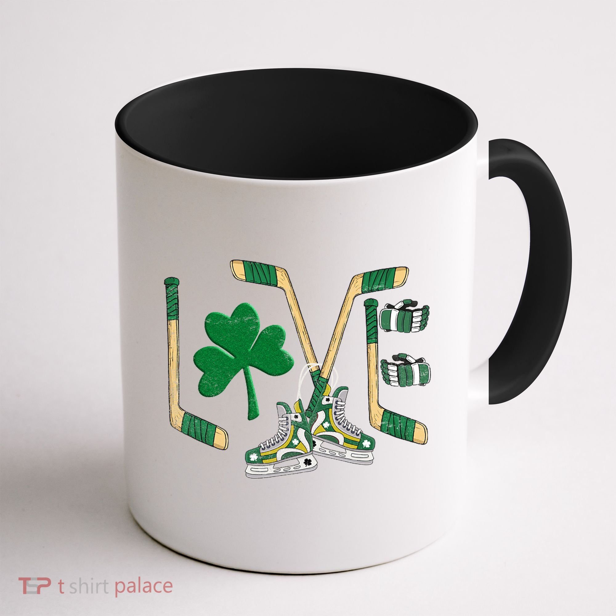 Love Hockey St Patrick's Day Coffee Mug