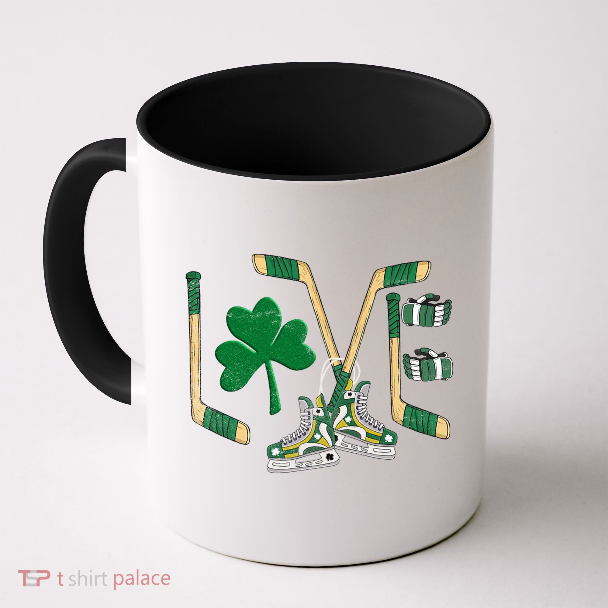 Love Hockey St Patrick's Day Coffee Mug