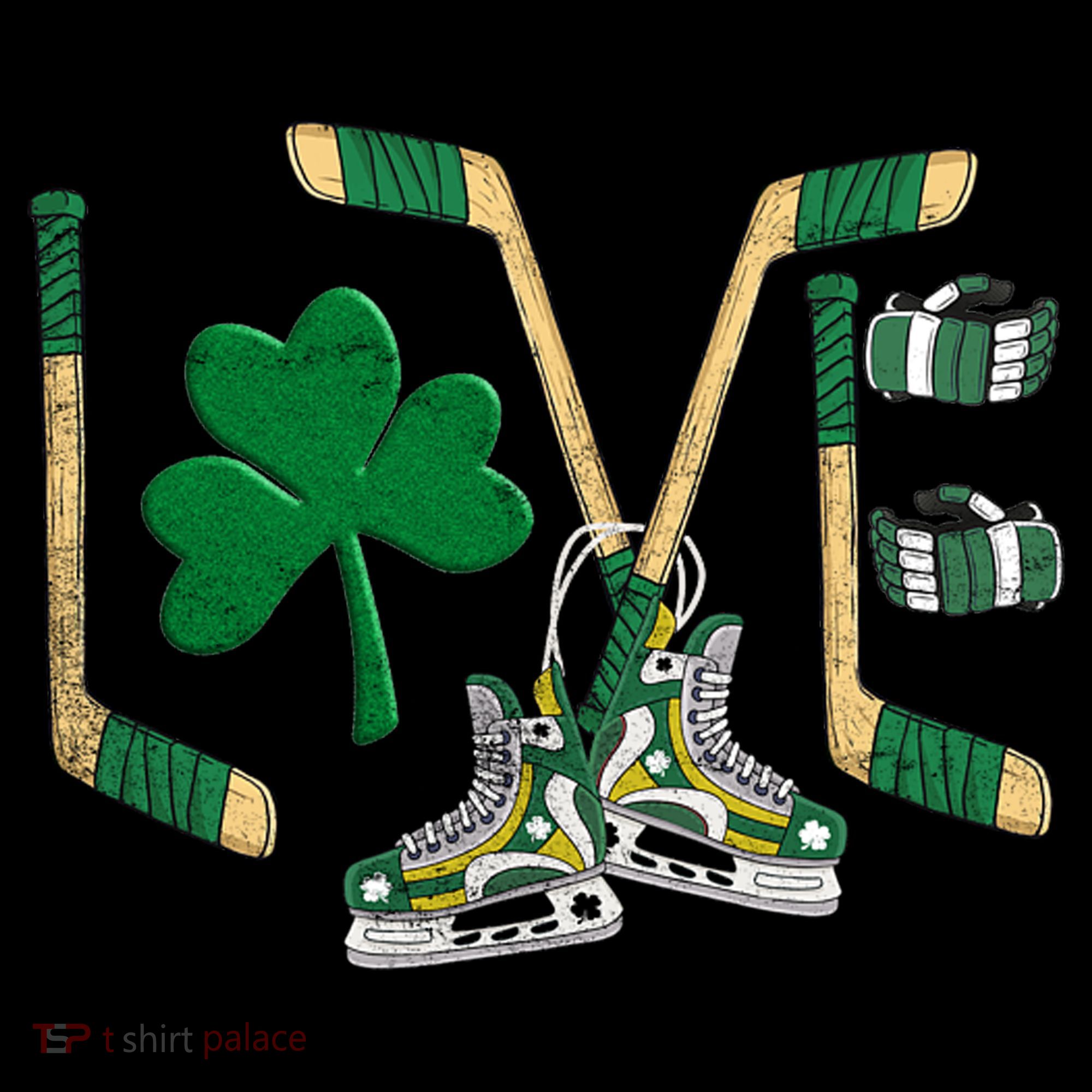 Love Hockey St Patrick's Day Coaster