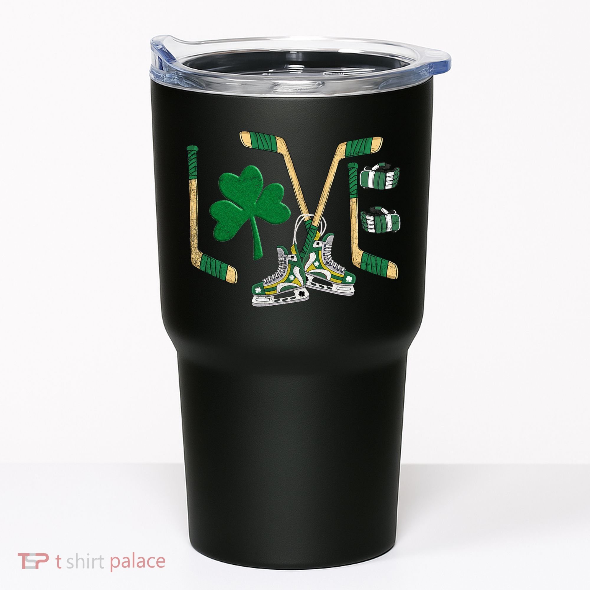 Love Hockey St Patrick's Day Tumbler