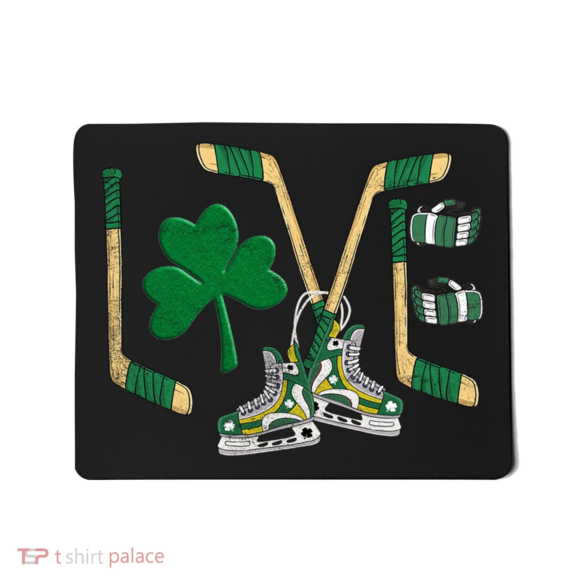 Love Hockey St Patrick's Day Mousepad
