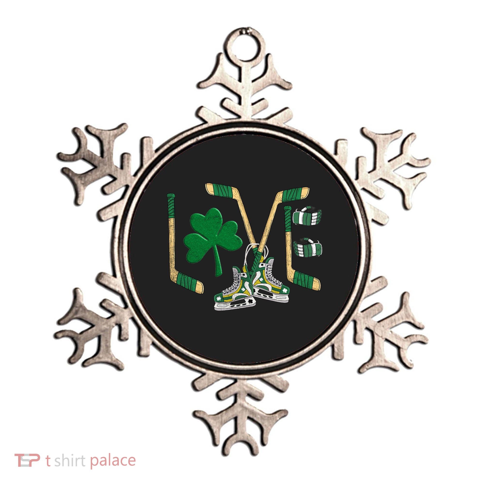 Love Hockey St Patrick's Day Ornament
