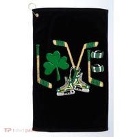 Love Hockey St Patrick's Day Golf Towel thumb 0