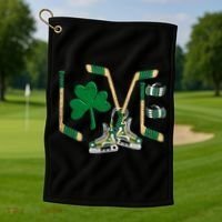 Love Hockey St Patrick's Day Golf Towel thumb 1