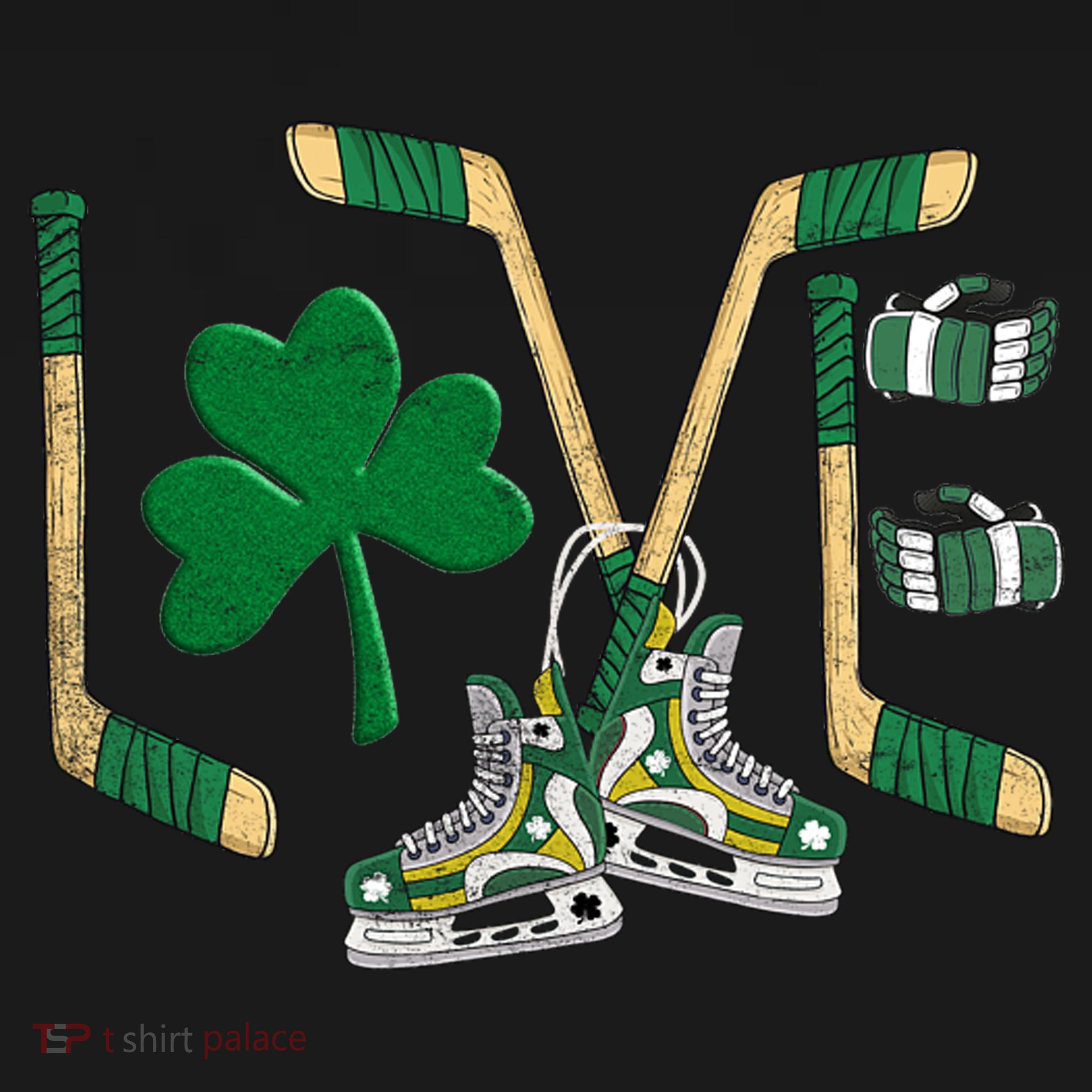 Love Hockey St Patrick's Day Visor