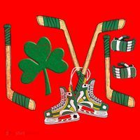 Love Hockey St Patrick's Day Santa Hat thumb 1