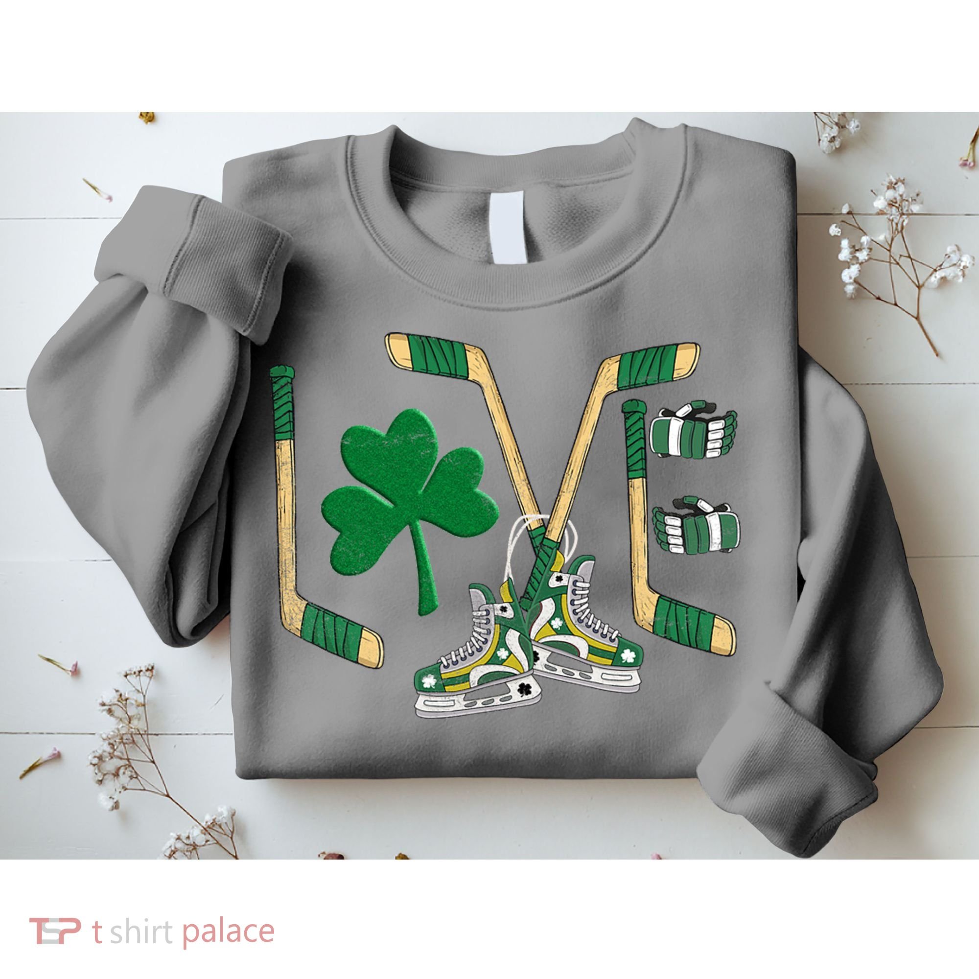 Love Hockey St Patrick's Day Sweatshirt