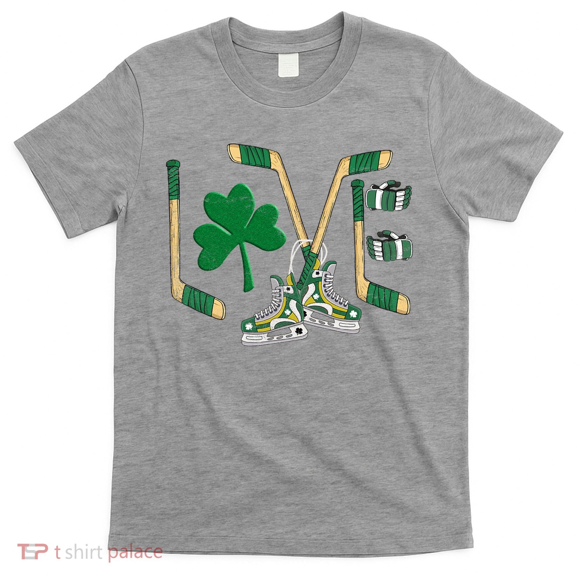 Love Hockey St Patrick's Day T-Shirt