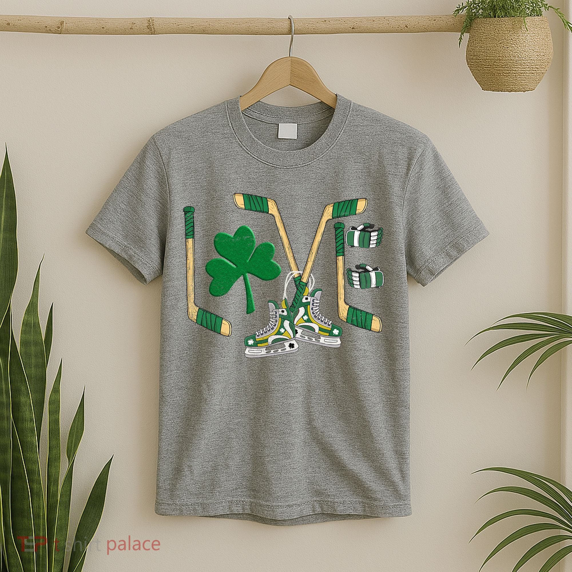 Love Hockey St Patrick's Day T-Shirt