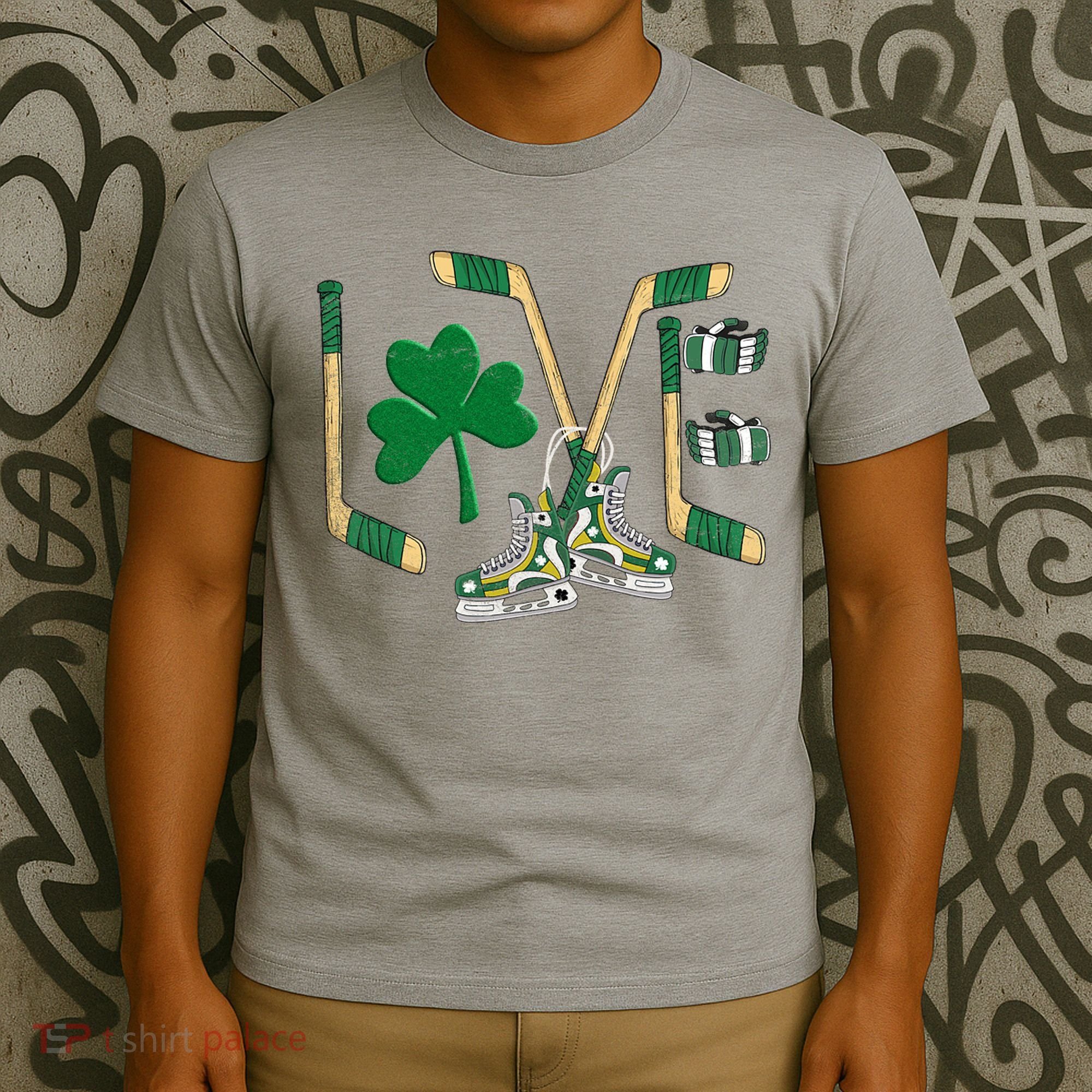 Love Hockey St Patrick's Day T-Shirt
