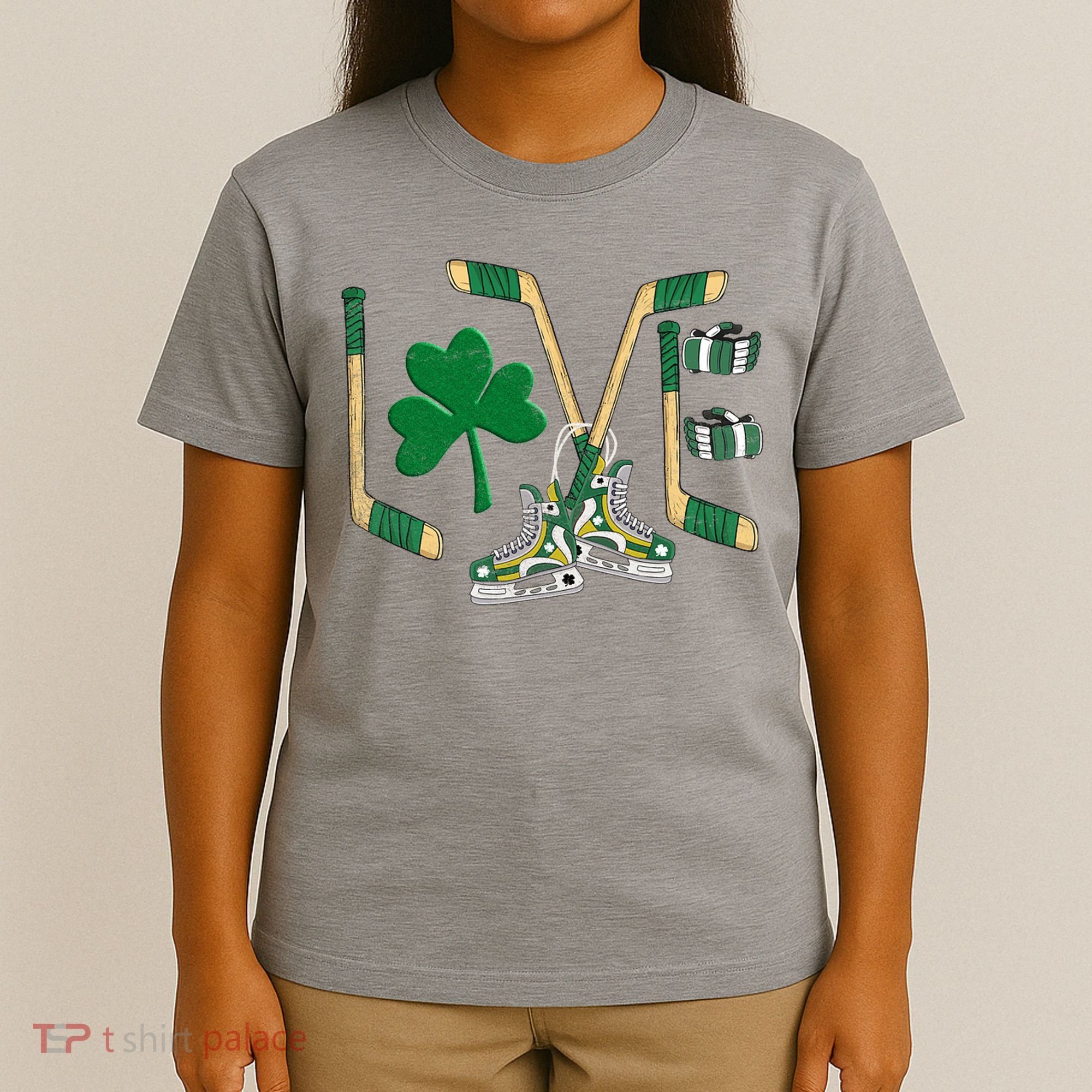 Love Hockey St Patrick's Day T-Shirt