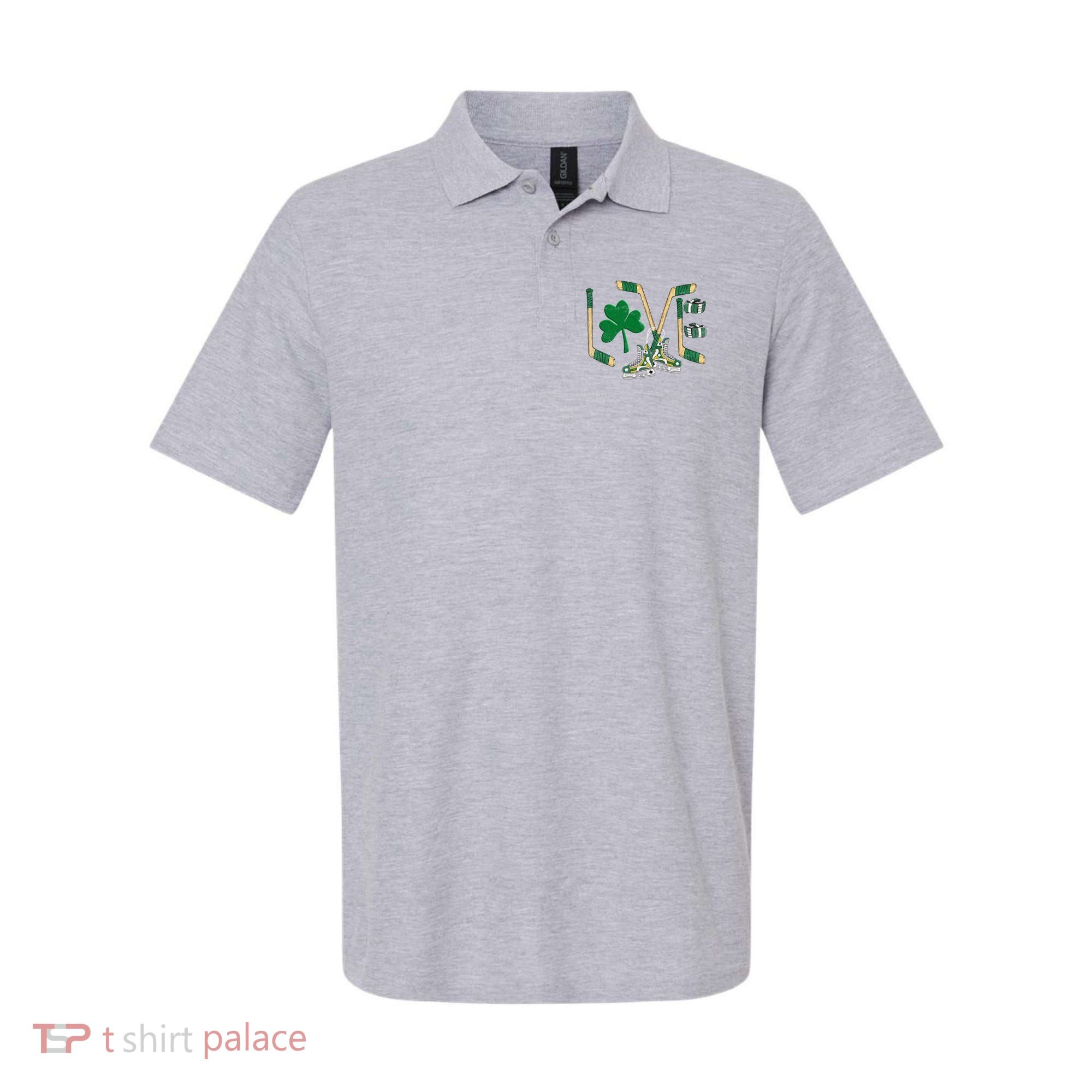 Love Hockey St Patrick's Day Polo