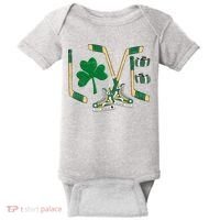 Love Hockey St Patrick's Day Baby Bodysuit thumb 0