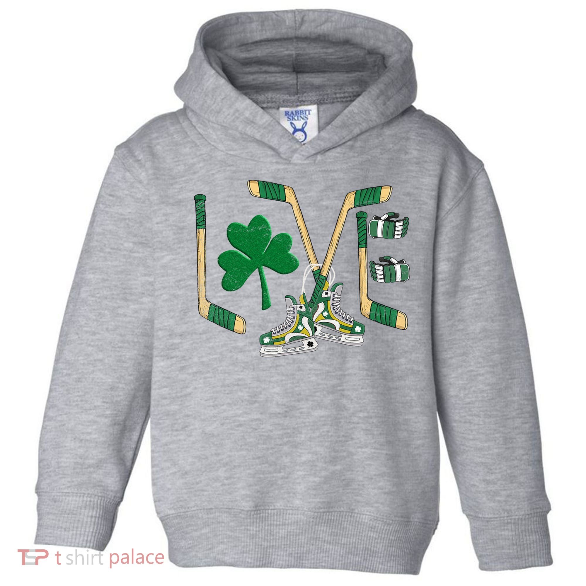 Love Hockey St Patrick's Day Toddler Hoodie