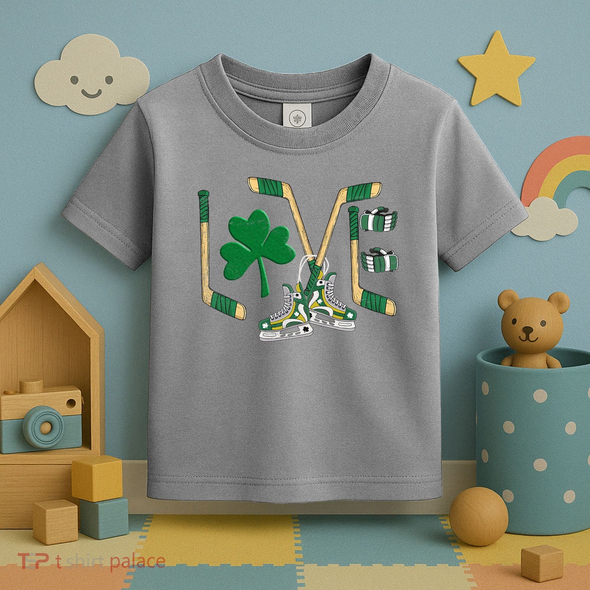 Love Hockey St Patrick's Day Toddler T-Shirt
