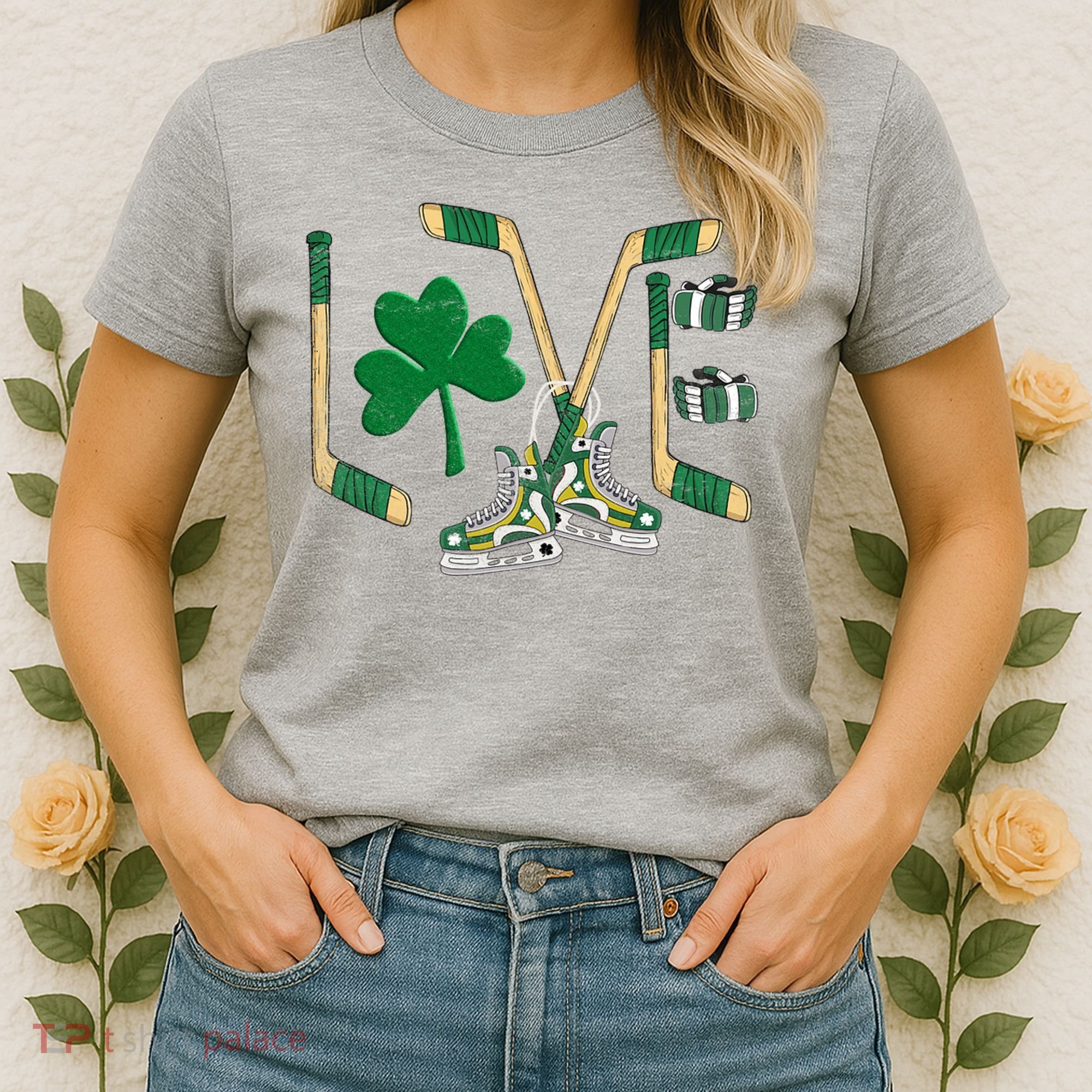 Love Hockey St Patrick's Day Women's T-Shirt