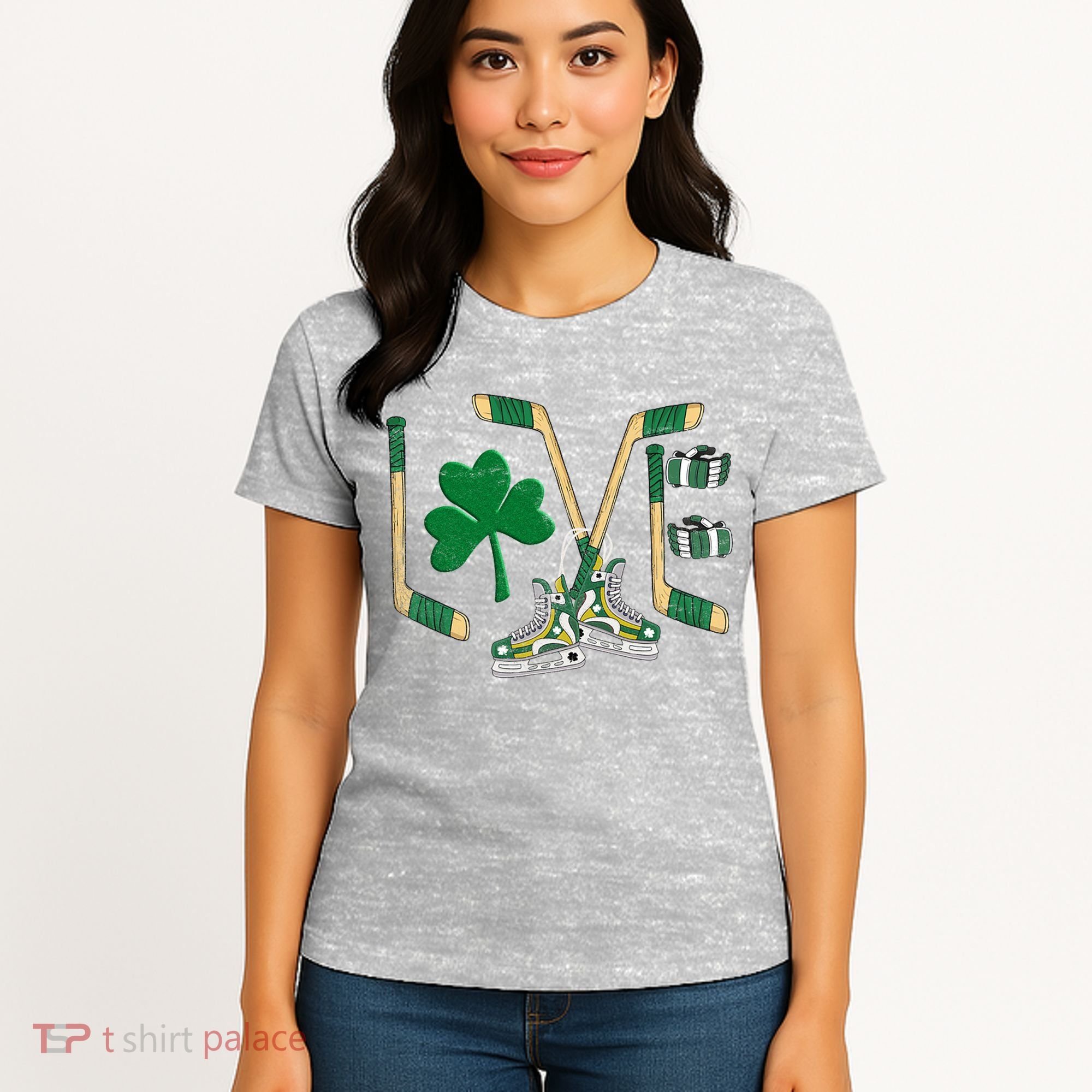 Love Hockey St Patrick's Day Women's T-Shirt