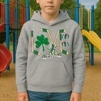 Love Hockey St Patrick's Day Kids Hoodie thumb 2