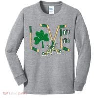 Love Hockey St Patrick's Day Kids Long Sleeve Shirt thumb 0