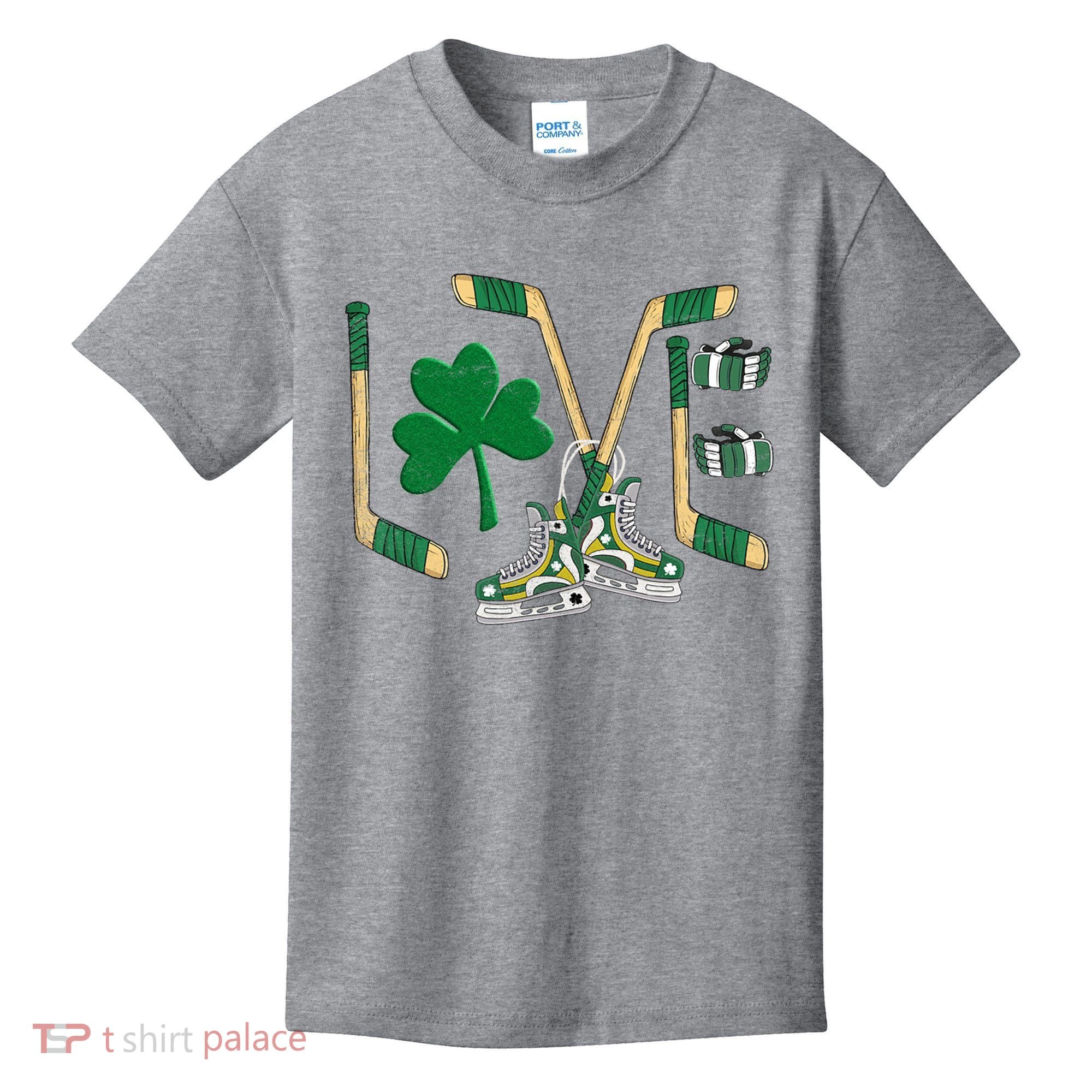 Love Hockey St Patrick's Day Kids T-Shirt