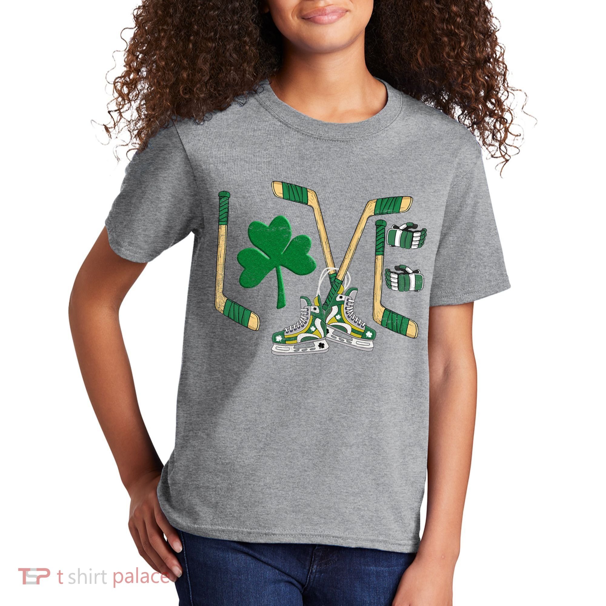 Love Hockey St Patrick's Day Kids T-Shirt