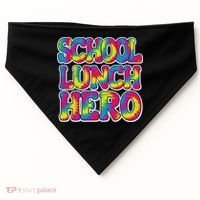 Lunch Hero Squad Food Worker School Lunch Hero Tie Dye USA-Made Doggie Bandana thumb 0